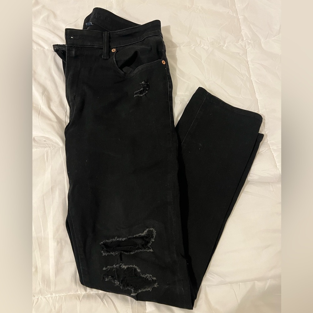 American Eagle Outfitters Slim Black Distressed Jeans